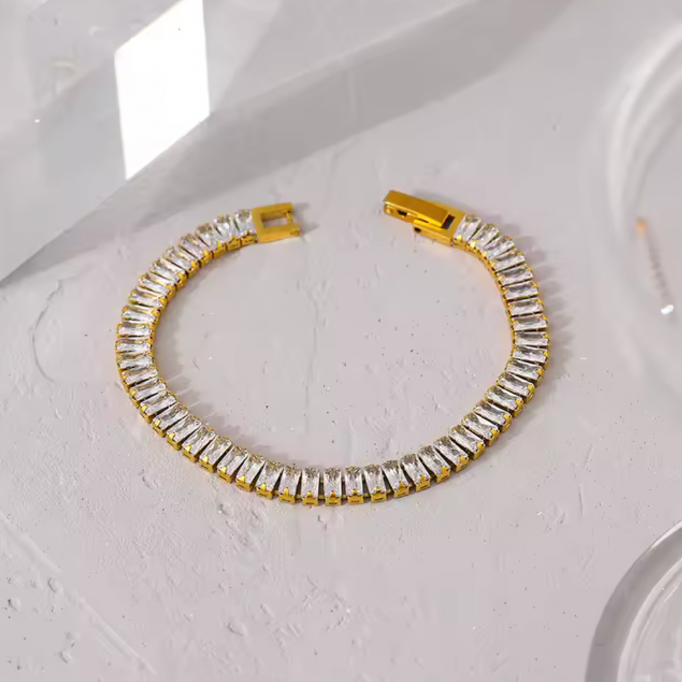 Gold Radiance Tennis Bracelet