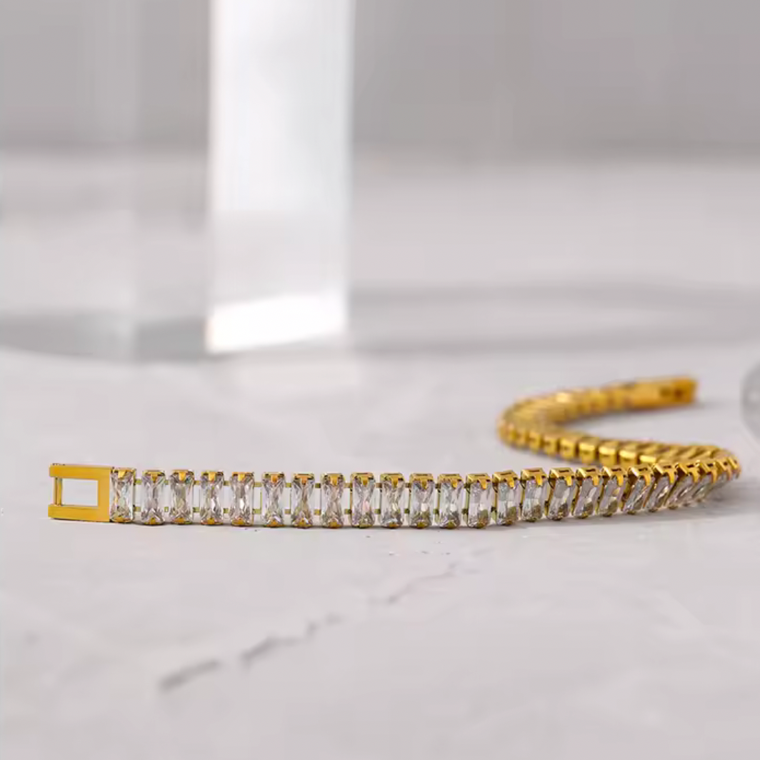Gold Radiance Tennis Bracelet