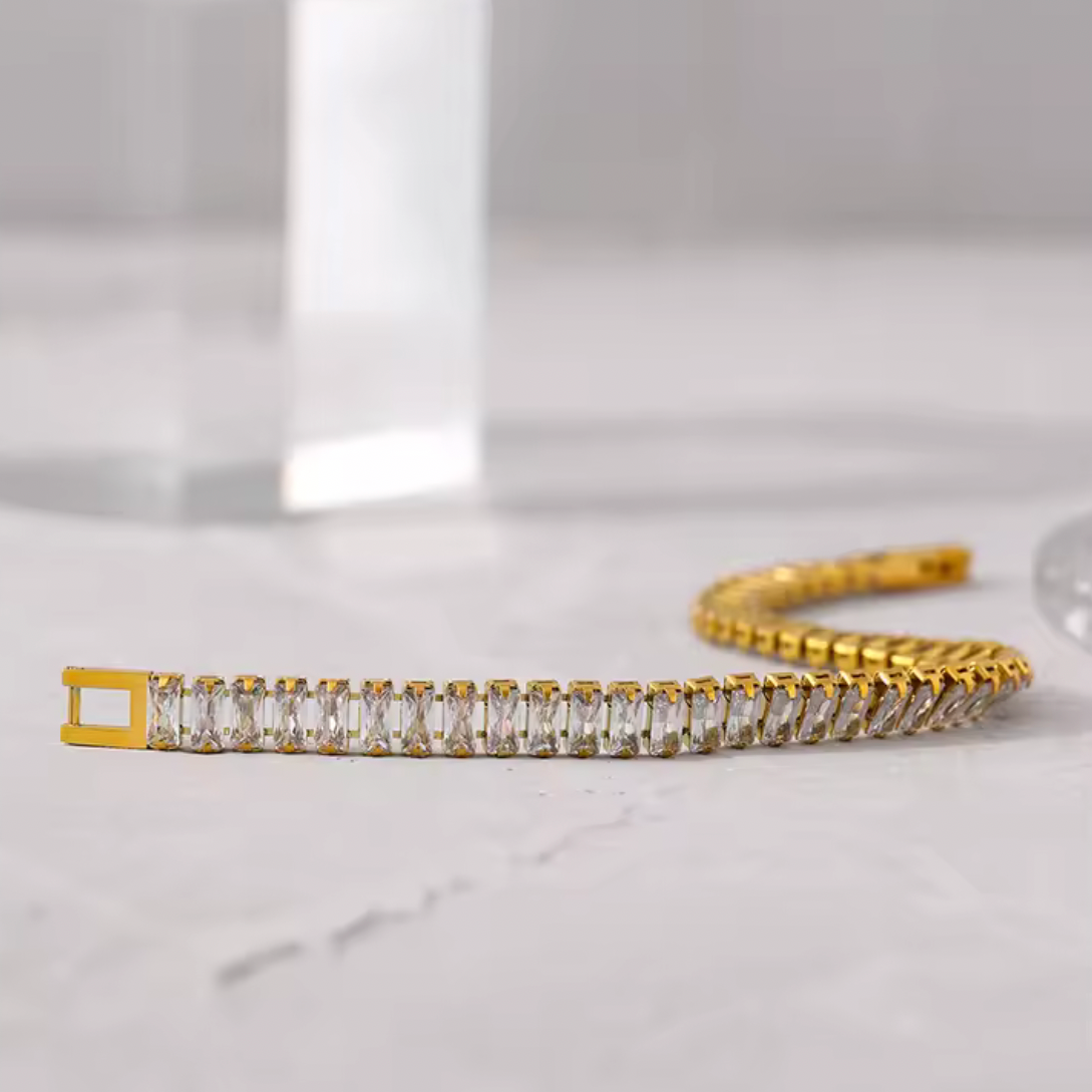 Gold Radiance Tennis Bracelet